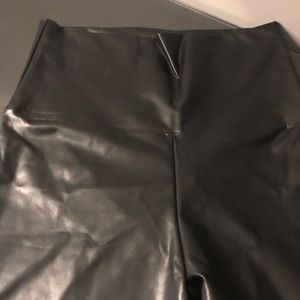 Faux leather tights